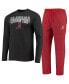 Men's Crimson, Heathered Charcoal Alabama Crimson Tide Meter Long Sleeve T-shirt and Pants Sleep Set