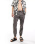 ASOS DESIGN tapered pull on linen trouser in washed grey