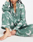 ASOS DESIGN Tall modal astrology shirt & trouser pyjama set in sage