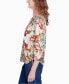 Petite Classics Earth Floral Crew Neck Top