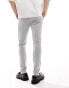 ASOS DESIGN wedding superskinny suit trouser in light grey birdseye texture