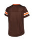 Women's Brown Cleveland Browns Plus Size Original State Lace-Up T-shirt