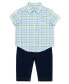 Baby Boys Plaid Button Front Shirt and Pants Set