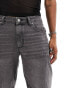 ASOS DESIGN tapered fit jeans in grey wash - BLACK