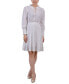 Petite Long Sleeve Tiered Dress with Ruffled Neck