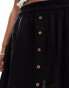 New Look button down mini skirt in black