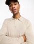 ONLY & SONS longsleeve knitted polo in beige