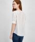 Women's Cotton Tonal-Stripe Puff-Sleeve Blouse