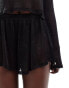 ASOS DESIGN co-ord jersey chainmail flippy shorts in black