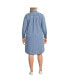 Plus Size Chambray Button Front Dress