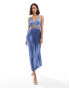 Never Fully Dressed lace cut-out slip midaxi dress in dusty blue