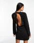 Y.A.S tailored mini dress with open back in diced black