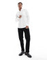 French Connection linen long sleeve smart shirt in white