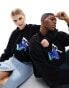 Weekday Unisex boxy fit sweatshirt with animal cartoon graphic print in black exclusive to ASOS