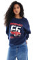 ASOS DESIGN sweatshirt with car graphic in navy