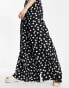 ASOS DESIGN palazzo trouser in black polka dot print