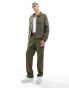 ASOS DESIGN smart co-ord pull on straight leg trousers in khaki