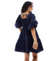 Nobody's Child Ruby balloon sleeve mini dress in navy