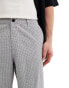 ASOS DESIGN baggy chino in black and white textured micro check