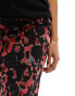 Mamalcious Maternity abstract mesh maxi skirt in red abstract print