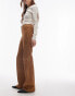 Mango suede flare trousers in brown