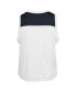 Women's White/Navy Atlanta Braves Plus Size Waist Length Muscle Tank Top