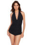 MagicSuit 302674 Yvonne Tummy Control Halter One Piece Swimdress, Black, 8