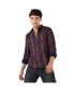 Men's Maroon Striped Regular Fit Casual Shirt