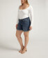 Plus Size Boyfriend Mid Rise Shorts