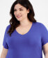 Plus Size V-Neck Short-Sleeve Top, Created for Macy's