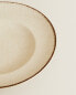 Porcelain pasta plate with antique finish rim