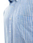 Ben Sherman long sleeve linen wide stripe shirt in blue