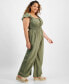 Trendy Plus Size Corset-Look Jumpsuit, Created for Macy's