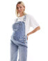 ASOS DESIGN Maternity denim dungaree in mid blue