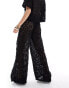 South Beach crochet beach trouser co-ord in black