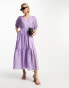 & Other Stories tiered volume maxi dress in lilac