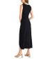 Women's Round-Neck Gathered High-Low Dress