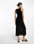 ASOS DESIGN sleeveless crochet maxi dress in black