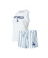 Женская пижама Concepts Sport Womens White Los Angeles Dodgers Reel Pinstripe Tank Top and Shorts Sleep Set