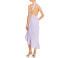 Aqua Womens Ruffled Midi Halter Dress Purple Size 6