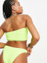 COLLUSION textured high leg bikini bottom in neon yellow