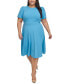 Plus Size Short-Sleeve Midi Dress