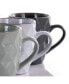 Diamond Waves Mug Set with Stand, 6 Pieces