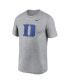 Men's Heather Gray Duke Blue Devils Primetime Legend Logo T-Shirt