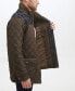 Men's Mixed Media Diamond-Like Quilt Coat