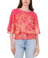 Petite Floral-Print Smocked Top