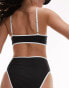 Topshop mix and match contrast trim cami bikini top in monochrome