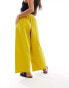 ASOS DESIGN Petite pull on barrel leg trouser with linen in chartreuse