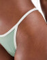 ASOS DESIGN contrast binding tanga bikini bottom in sage green