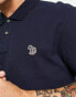 PS Paul Smith – Kurzärmliges Polohemd in Marineblau mit normalem Schnitt und Logo